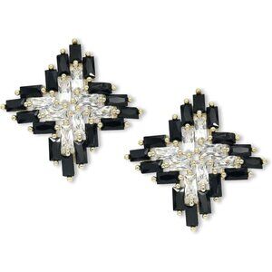 Black White Sparkly Geometric Dangle Drop Statement Jewelry Earrings for Women